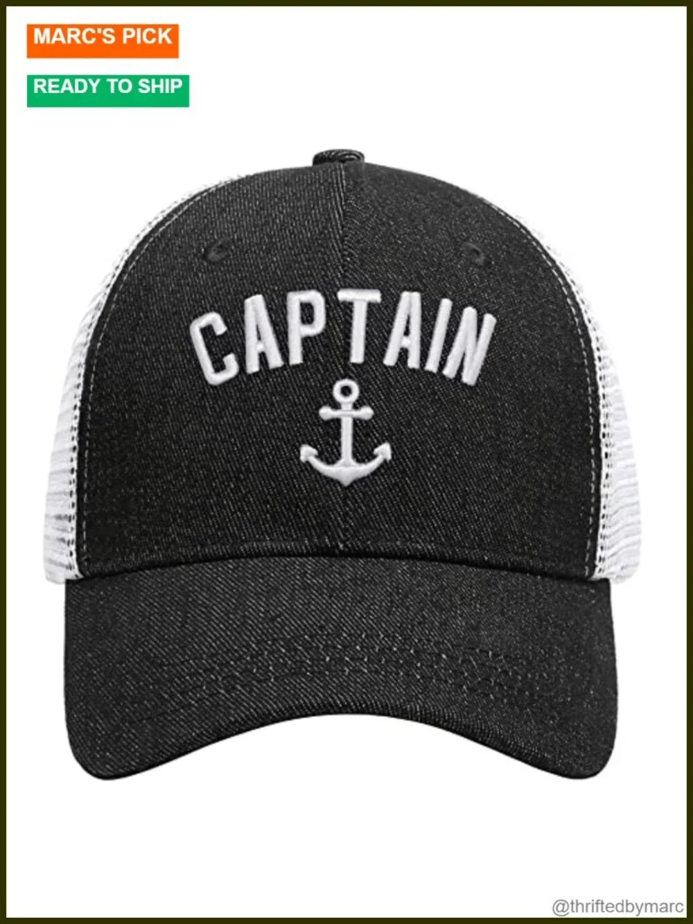 Unisex Baseball Cap with Captain Embroidery - Outdoor Trucker Hat for Boat